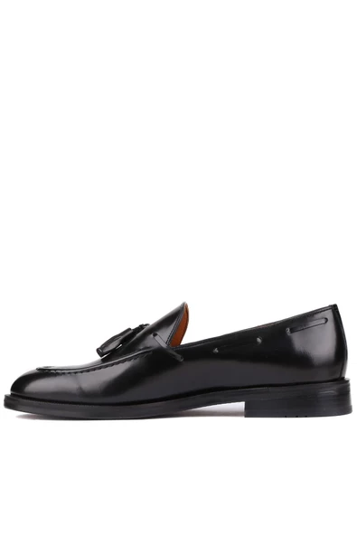 Shoetyle - Siyah Açma Deri Püsküllü Erkek Klasik Ayakkabı 250-7951 - Resim 3