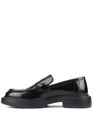 Shoetyle - Siyah Açma Deri Bağcıksız Erkek Klasik Ayakkabı 250-2375 - 3