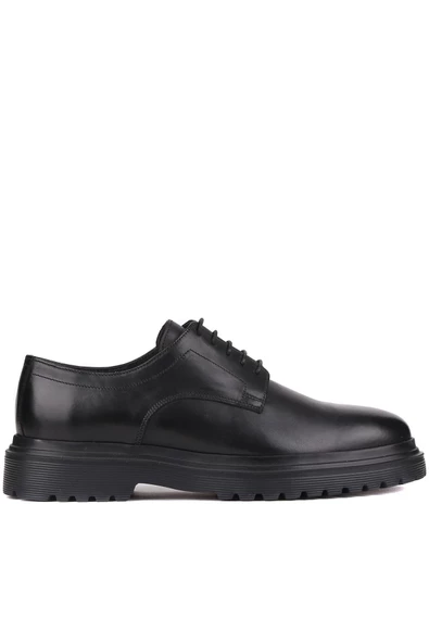 Shoetyle - Siyah Deri Bağcıklı Erkek Klasik Ayakkabı 250-2013