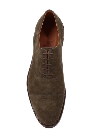 Shoetyle - Haki Süet Deri Bağcıklı Erkek Klasik Ayakkabı 250-2030 - 5