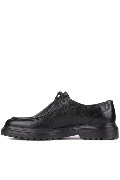 Shoetyle - Siyah Deri Bağcıklı Erkek Günlük Ayakkabı 250-1617 - Resim 3