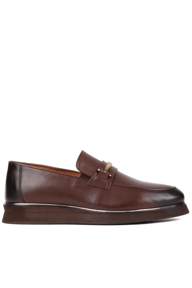 Shoetyle - Kahverengi Deri Bağcıksız Erkek Günlük Ayakkabı 250-3017 ürün görseli