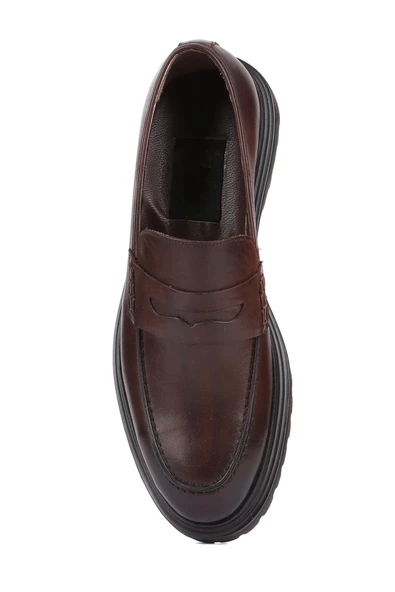 Shoetyle - Kahverengi Deri Erkek Klasik Ayakkabı 250-2371 - 5