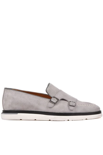 Shoetyle - Gri Süet Tokalı Erkek Günlük Ayakkabı 250-2750-1