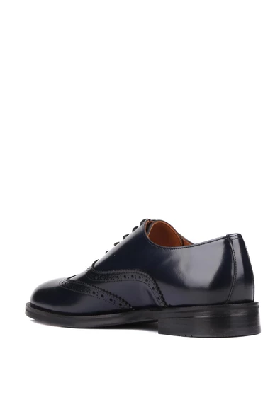 Shoetyle - Lacivert Açma Deri Bağcıklı Erkek Klasik Ayakkabı 250-450 - 4