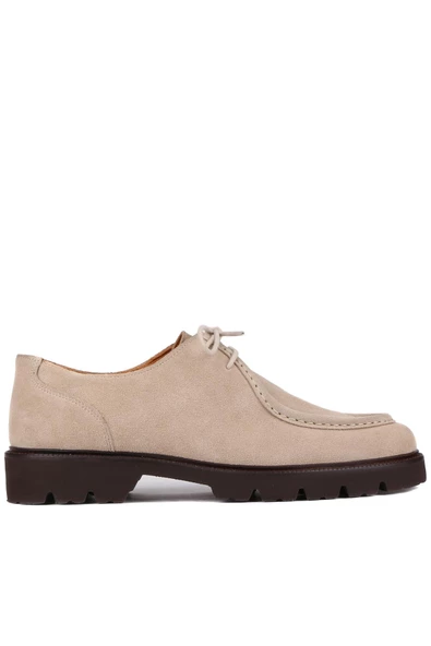 Shoetyle - Bej Süet Deri Bağcıklı Erkek Günlük Ayakkabı 250-1617 ürün görseli