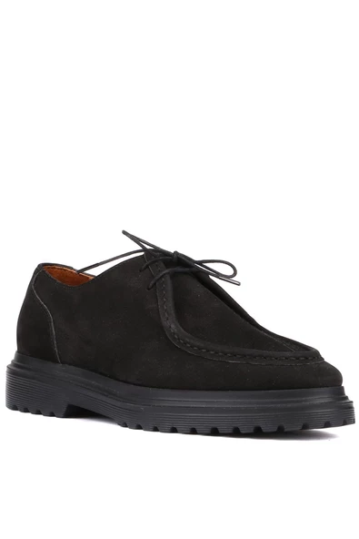 Shoetyle - Siyah Süet Deri Bağcıklı Erkek Günlük Ayakkabı 250-1617 - Resim 2