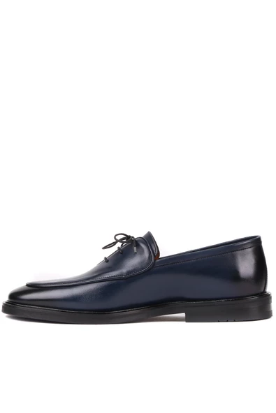 Shoetyle - Lacivert Deri Bağcıklı Erkek Klasik Ayakkabı 250-7511 - Resim 3