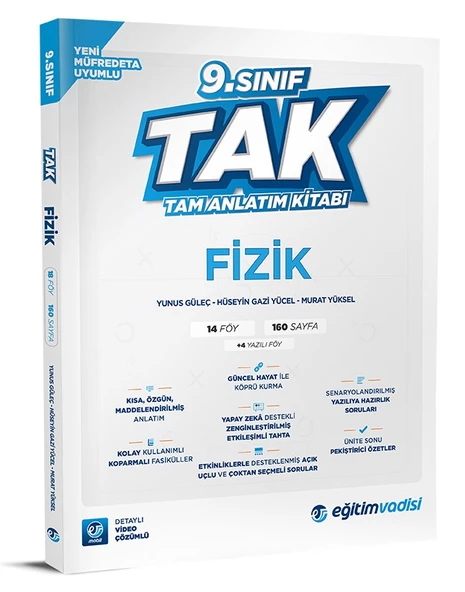 Eğitim Vadisi 2025 9. Sınıf Fizik Tak Tam İzleme Kitabı