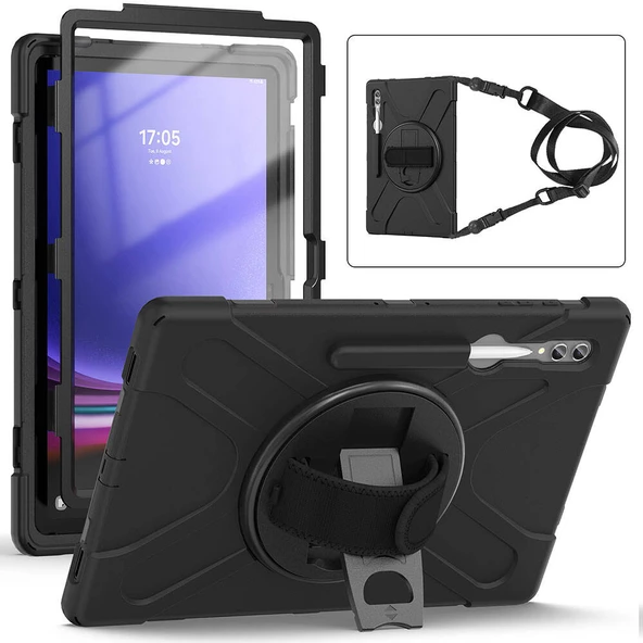 Tab S10 Ultra (X920) / S9 Ultra (X910) / Tab S8 Ultra Uyumlu Defender Zırhlı Tam koruma Silikon - 4