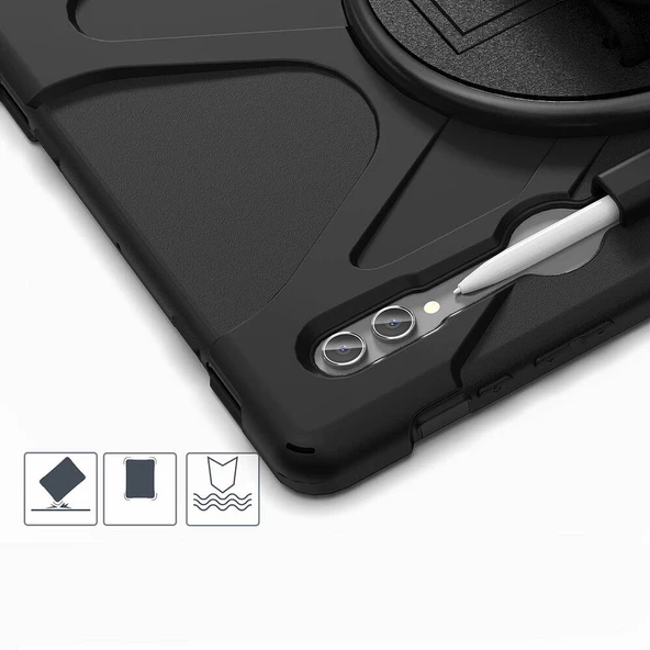 Tab S10 Ultra (X920) / S9 Ultra (X910) / Tab S8 Ultra Uyumlu Defender Zırhlı Tam koruma Silikon - 9