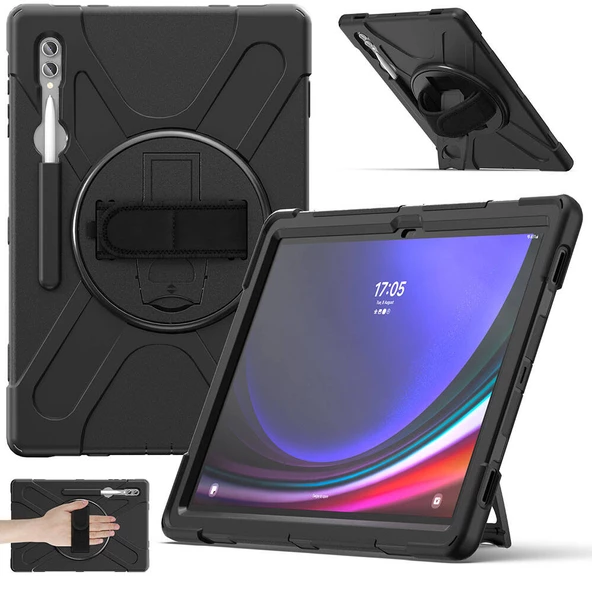 Tab S10 Ultra (X920) / S9 Ultra (X910) / Tab S8 Ultra Uyumlu Defender Zırhlı Tam koruma Silikon - 5