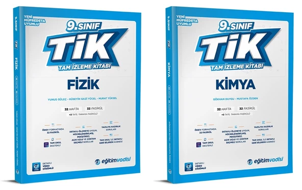 Eğitim Vadisi 2025 9. Sınıf Fizik + Kimya Tam İzleme Kitabı Seti 2 Kitap