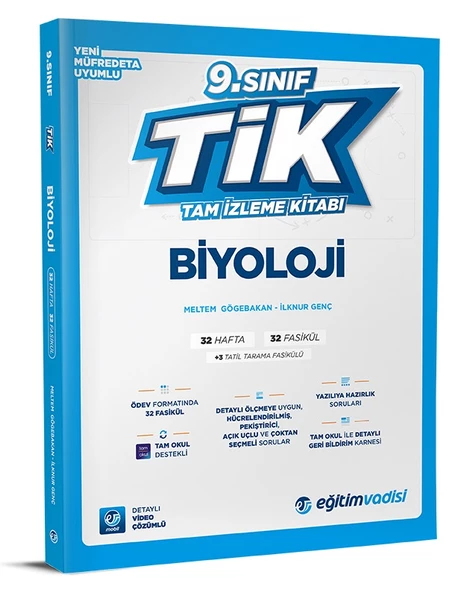 Eğitim Vadisi 2025 9. Sınıf Biyoloji Tik Tam İzleme Kitabı