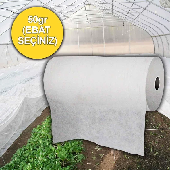 12,8x5 METRE 50gr AGRİL ISI DON ÖRTÜSÜ, ZİRAİ DON KIRAĞI ÖRTÜ KARPUZ ÇİLEK ÖRTÜSÜ, SERA TOPRAK ÖRTÜSÜ ELYAF BİTKİ KORUMA ÖRTÜSÜ ürün görseli