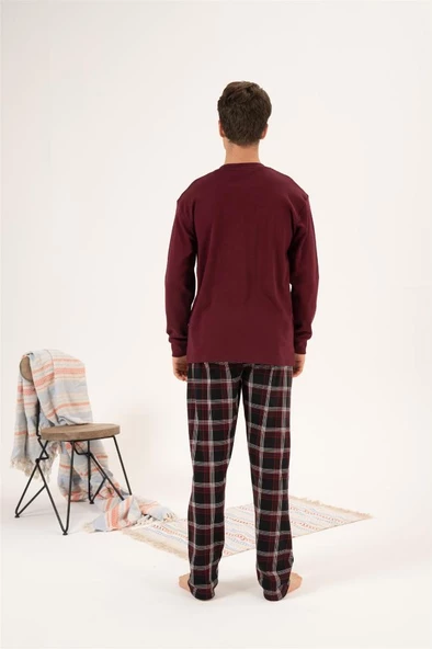 Estiva %100 Pamuk İnterlok Ekose Kareli Erkek Pijama Takım - 6