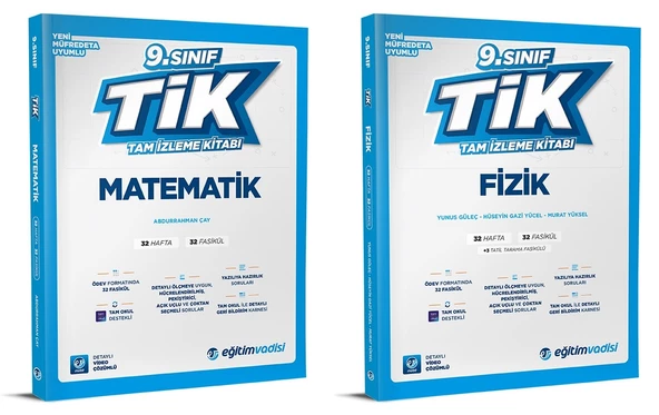 Eğitim Vadisi 2025 9. Sınıf Matematik + Fizik Tam İzleme Kitabı Seti 2 Kitap