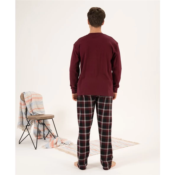 Estiva %100 Pamuk İnterlok Ekose Kareli Erkek Pijama Takım - 3