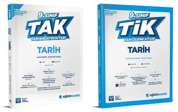 Eğitim Vadisi 2025 9. Sınıf Tarih Anlatım Tak Tam Anlatım + Tam İzleme Seti 2 Kitap