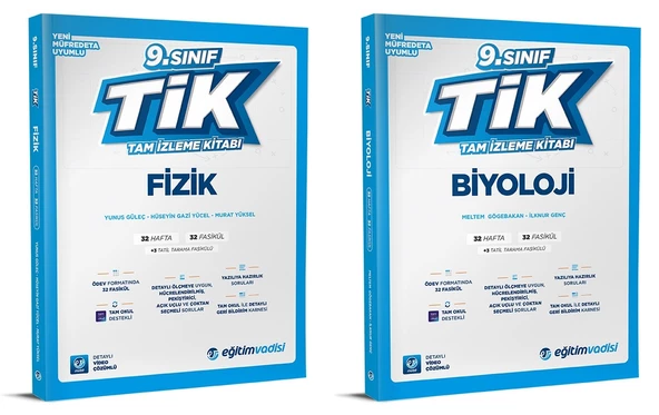 Eğitim Vadisi 2025 9. Sınıf Fizik + Biyoloji Tam İzleme Kitabı Seti 2 Kitap
