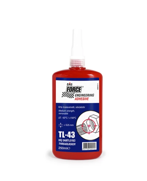 EMS FORCE TL-43 Cıvata Sabitleyici 250 ml (Orta Kuvvet)  SKT 10/2024