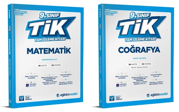 Eğitim Vadisi 2025 9. Sınıf Matematik + Coğrafya Tam İzleme Kitabı Seti 2 Kitap