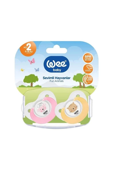 Wee Baby Sevimli Hayvanlar Damaklı Emzik No:2 2li 6-18 Ay No : 320 - 2