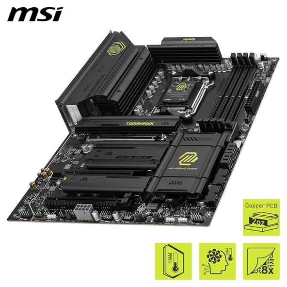 MSI MAG X870 TOMAHAWK WIFI-7 DDR5 HDMI-DP PCIE 5.0 AM5 ATX - Resim 3
