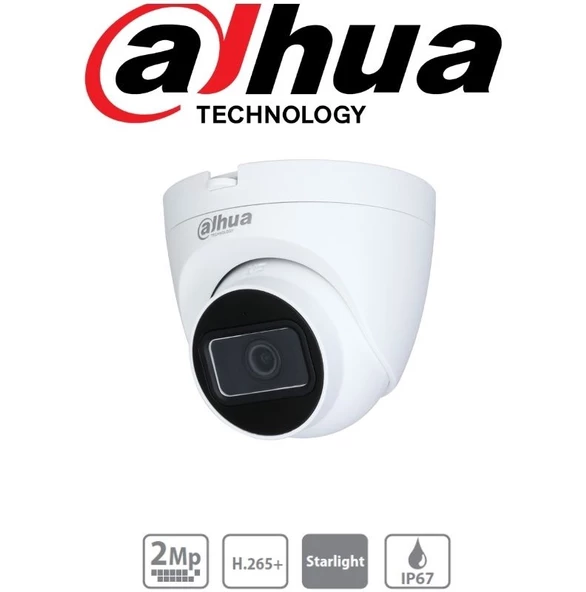 Dahua IPC-HDW1230T-AS-0280B-S4 2MP 2.8MM Starlight IR DOME Sesli Poe IP Kamera - 2