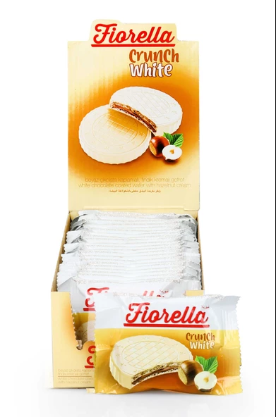 Fiorella Crunch Beyaz Çikolatalı Gofret 20 Gr. 24lü (1 Paket)