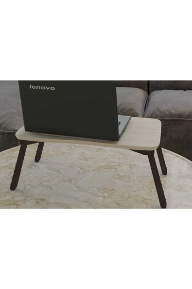 Beyaz Laptop Sehpa Çalışma Kahvaltı Masası - Resim 2