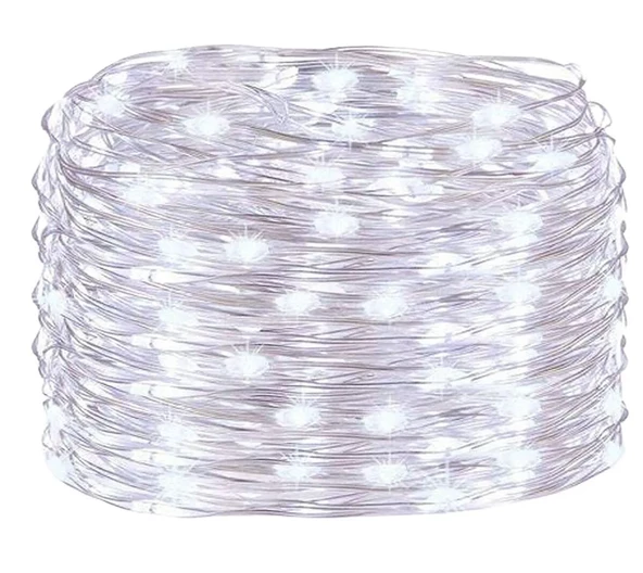 10 Adet 3 Metre Beyaz Renk Pil ile Çalışan Peri Led  Dekoratif ve Şık Aydınlatma - 6