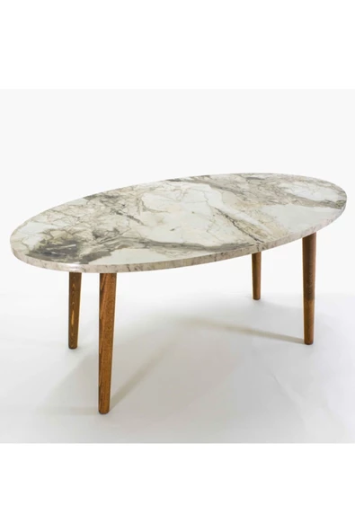 Orta Sehpa Ahşap Torna Elips Efes ürün görseli 1