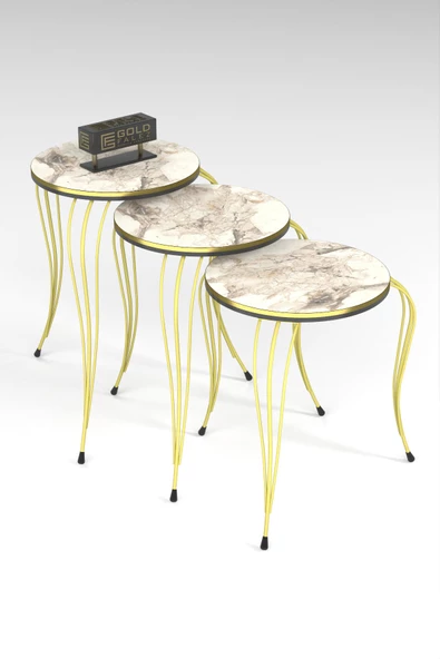 ZİGON SEHPA LÜKENS ÇİFT GOLD EFES - Resim 4