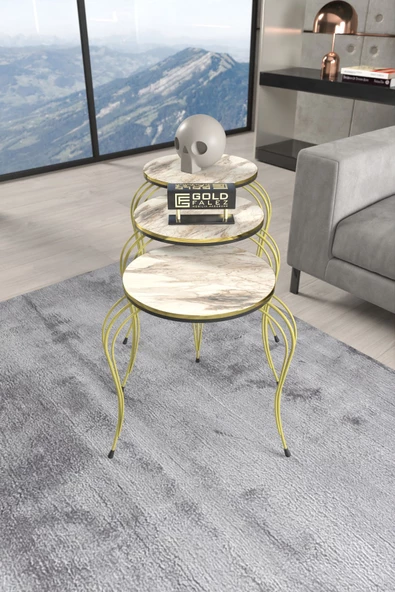 ZİGON SEHPA LÜKENS ÇİFT GOLD EFES ürün görseli 1