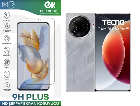 Tecno Camon 30 Pro 5G Ekran Koruyucu Esnek Nano Cam Tam Uyumlu Şeffaf