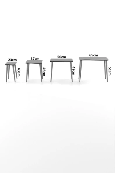 Zigon Sehpa Ahşap 4'lü Atlantik Çam KR - 5