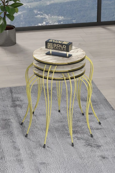 ZİGON SEHPA LÜKENS ÇİFT GOLD EFES - Resim 2