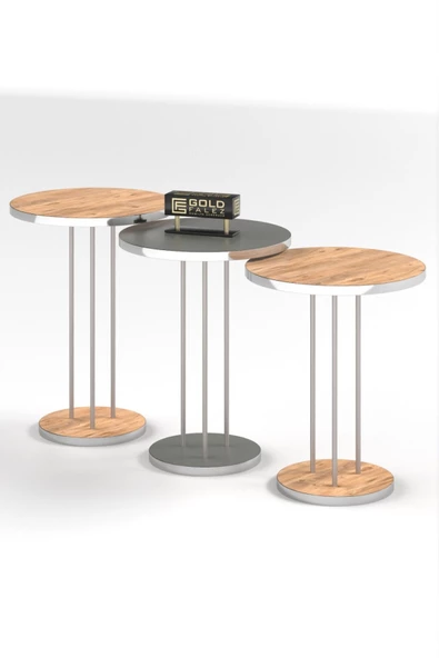 Zigon Sehpa Terra Gümüş Ceviz Antrasit - Resim 5