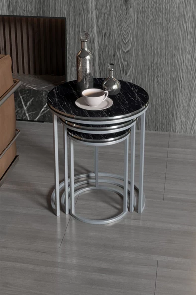 ZİGON SEHPA C LÜX ÇİFT GÜMÜŞ BENDİR - Resim 3