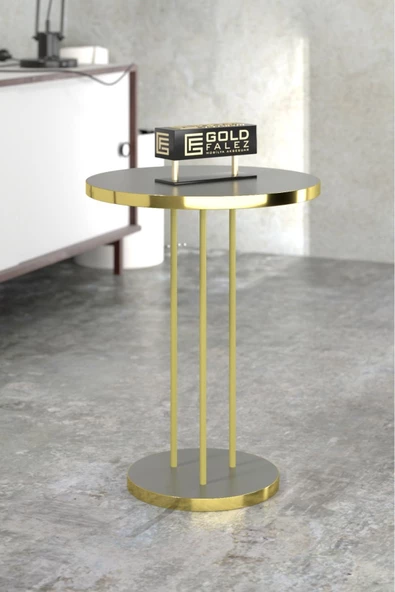 Zigon Sehpa Terra Gold Ceviz Antrasit TRR01 - Resim 3