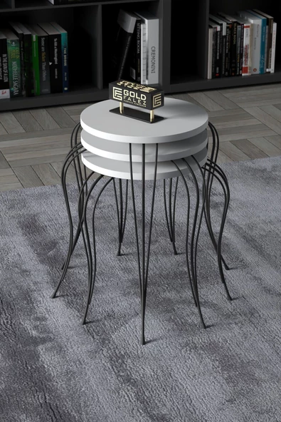 ZİGON SEHPA LÜKENS BEYAZ - Resim 2