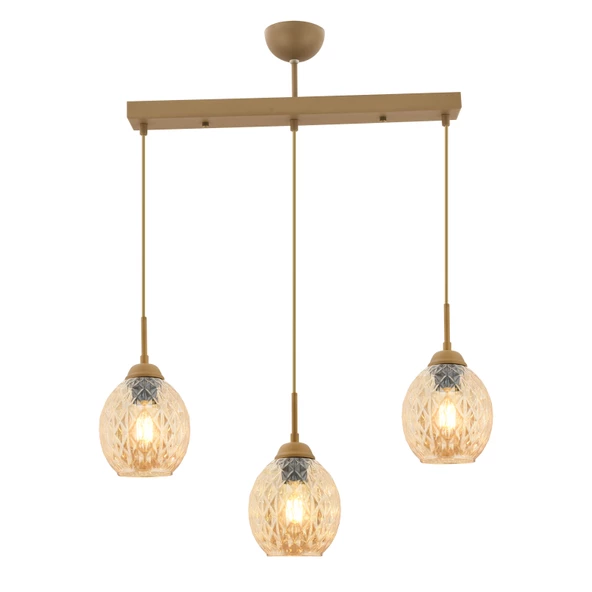 Apliqa Nino 3Lü Sıralı Eskitme Modern Sarkıt Oturma Odası Salon Sarkıt Avize ürün görseli