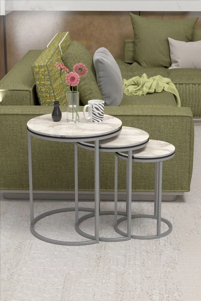 ZİGON SEHPA C LÜX ÇİFT GÜMÜŞ EFES - Resim 2