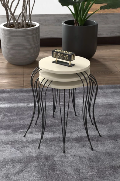 ZİGON SEHPA LÜKENS KREM - Resim 2