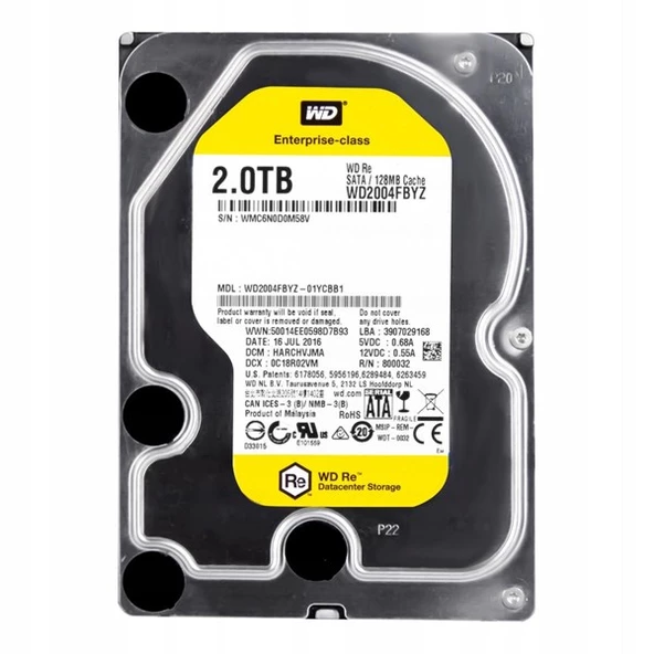 LENOVO 2TB 3.5" ULTRASTAR WD2004FBYZ 128MB 7200 RPM SATA-3 NAS VE GÜVENLİK DİSKİ