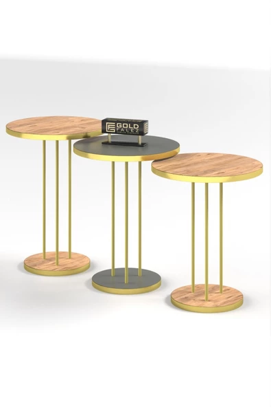 Zigon Sehpa Terra Gold Ceviz Antrasit TRR01 - Resim 4