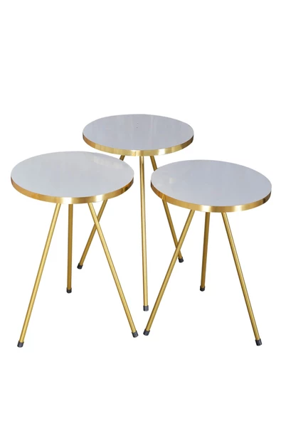 Orta Sehpa Efes Elips Metal Ayak Çift Gold - 5