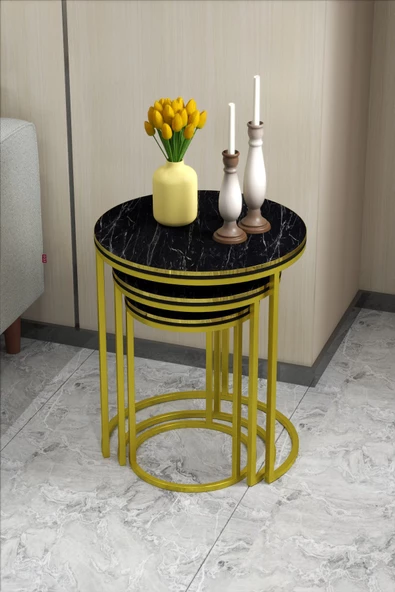 ZİGON SEHPA C LÜX ÇİFT GOLD BENDİR - Resim 3