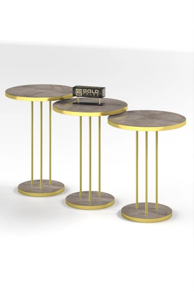 ZİGON SEHPA TERRA GOLD GORDİON - Resim 3